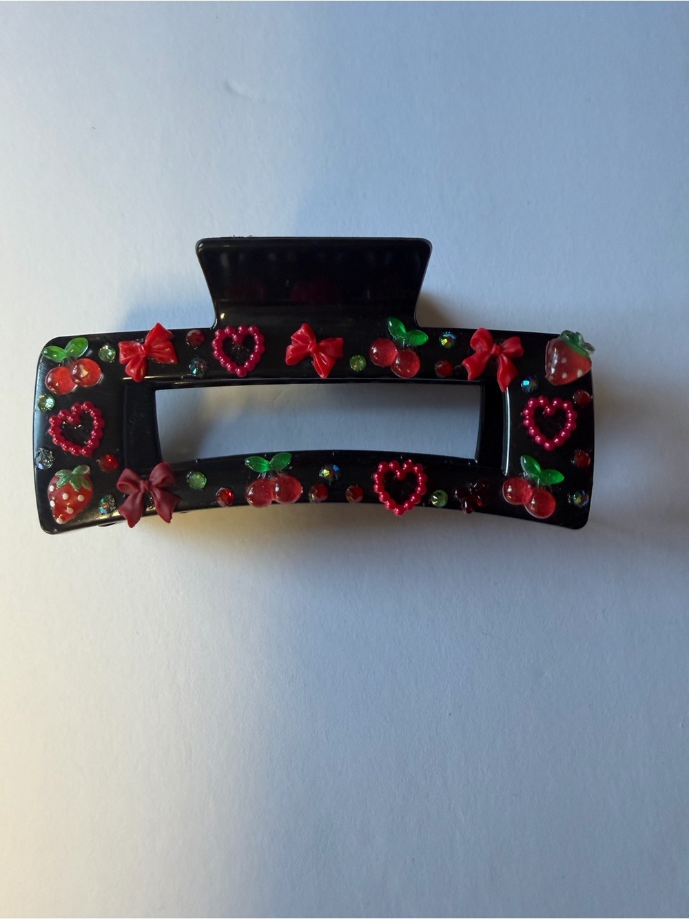 Black Cherry Embellished Large Hair Claw Clip